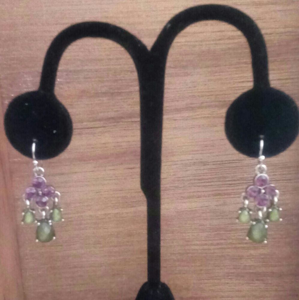 Glass and silver earrings